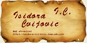 Isidora Cvijović vizit kartica